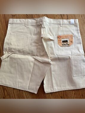 NEW Stan Ray Men's White Painter Carpenter Shorts Made in USA Size 48 Off White